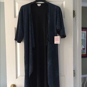 Lularoe Shirley, small. Dark teal floral